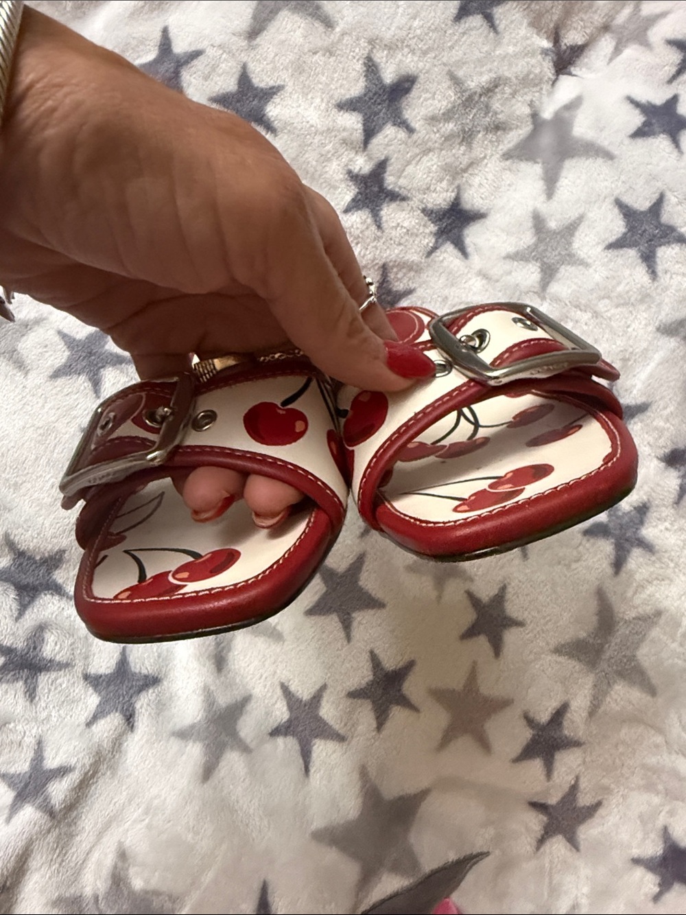 Coach Red Cherry Buckle Slide Mules - Picture 6 of 7